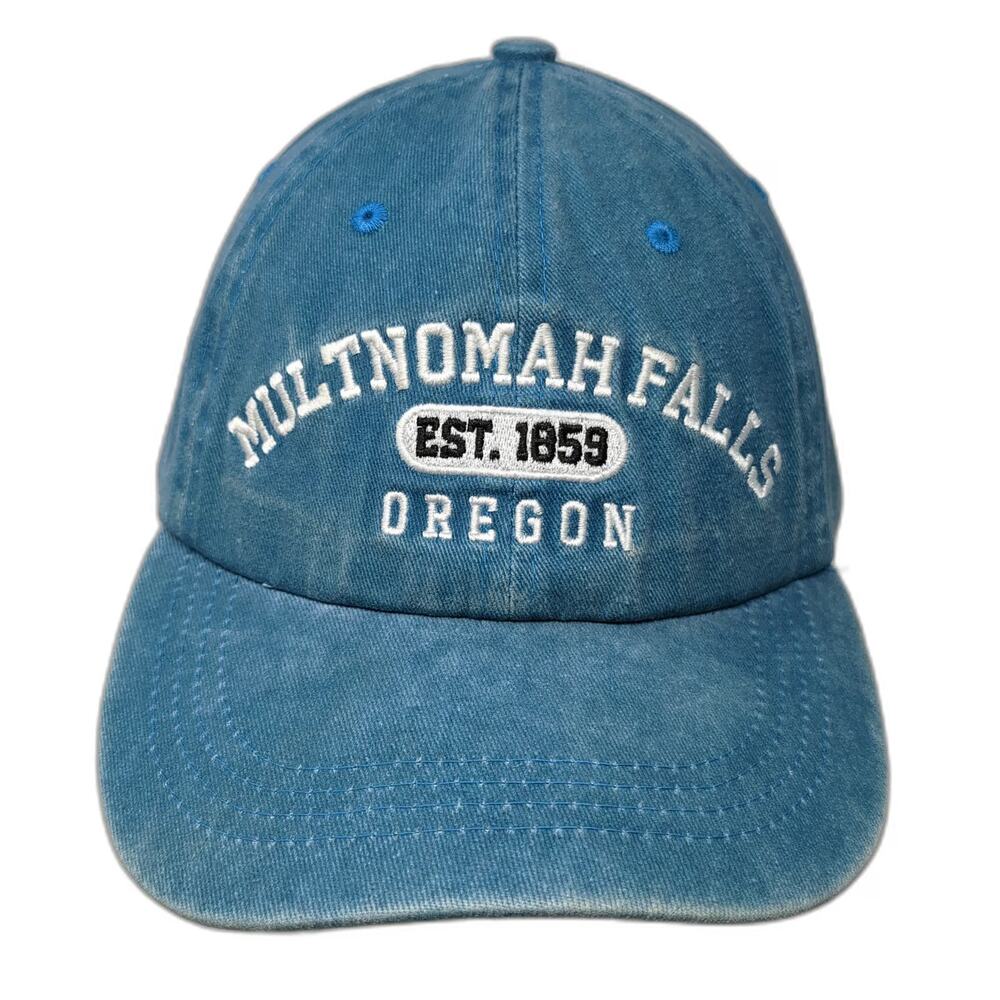 Crazy Apparel Blue One Size Baseball Cap Multnomah Falls Oregon Graphic Hat